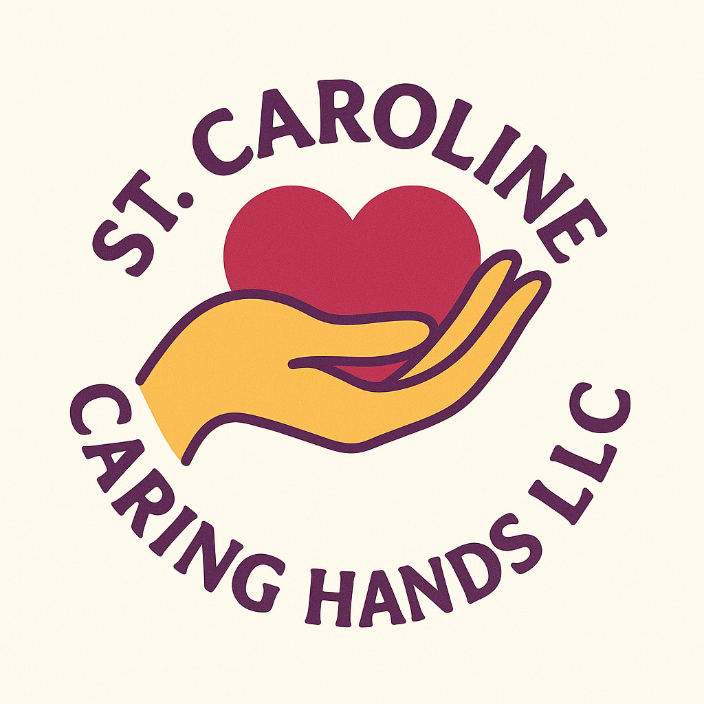 A logo for helping hands with a heart surrounded by hands